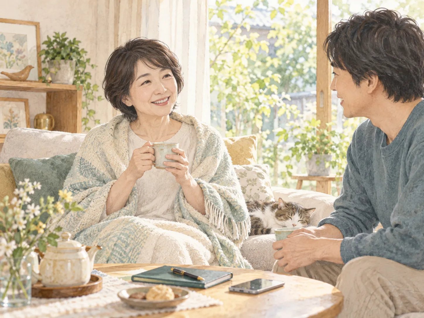 家族と穏やかに過ごし治療中の生活を整える患者