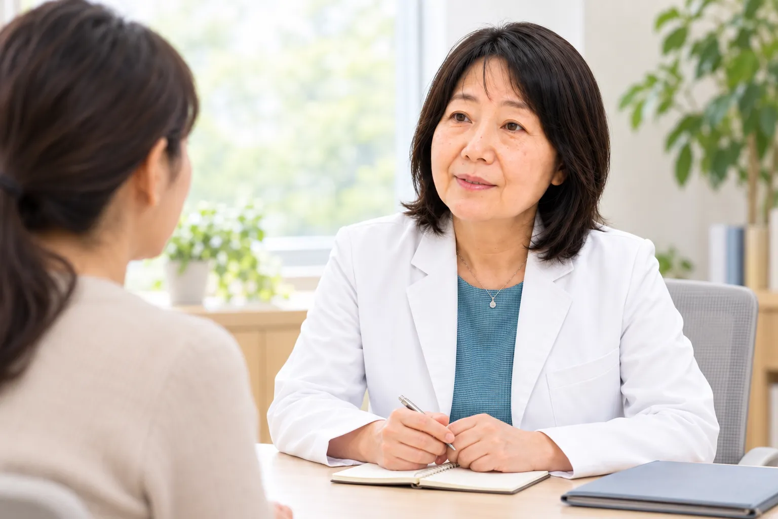 相談者の話に耳を傾ける井出弓子先生